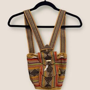 Pinzon Artisanal Escolar Canvas Backpack Handmade Art To Wear Boho Hippie Bag